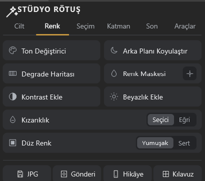 Renk sekmesi