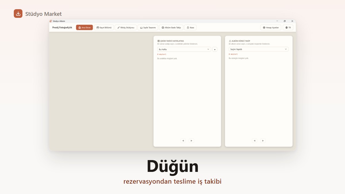 Düğün fotoğrafçılığında iş takibi: rezervasyondan albüm teslimine